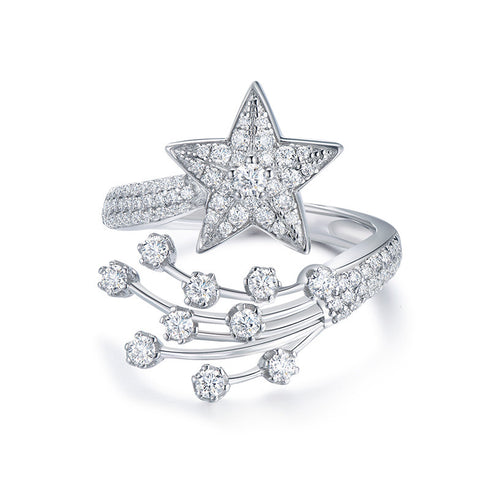 Galaxy Star Moissanite Open Ring